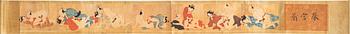 Unidentified artist, Shunga painting, seven erotic scenes, Japan.