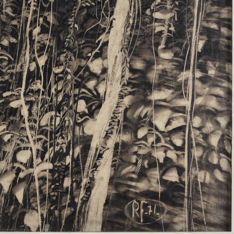 Roj Friberg, pencil on paper, signed RF and dated -72.