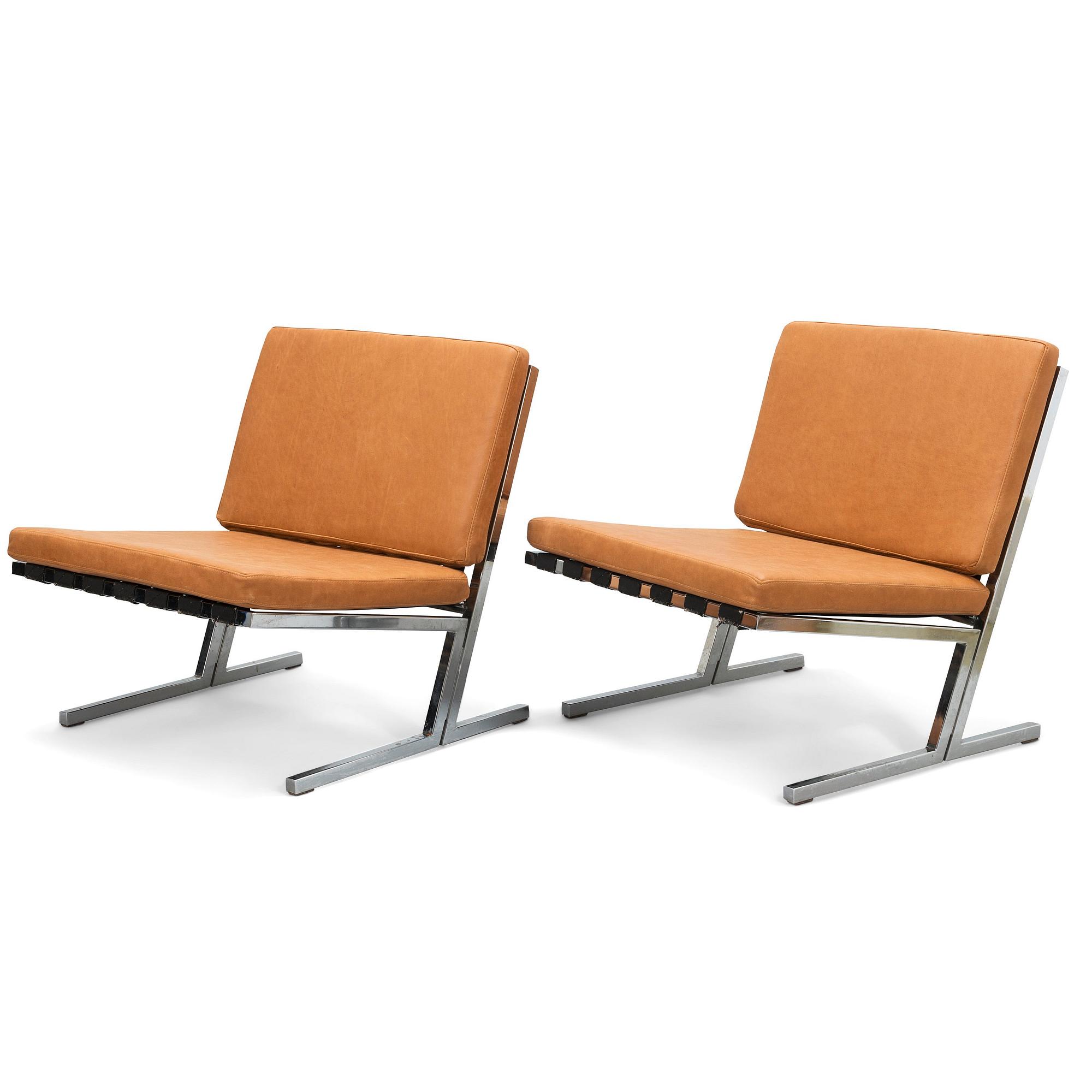 TOIVO KORHONEN and ESKO PAJAMIES, A pair of 1960s easy chairs, model TU-640, 'Seta Palatuoli', for Merva, Finland.