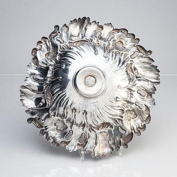 A Swedish mid 19th century large silver bowl, mark of Gustaf Theodor Folcker, Stockholm 1857.