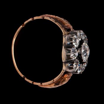 RING, antikslipade diamanter, tot. ca 3 ct.