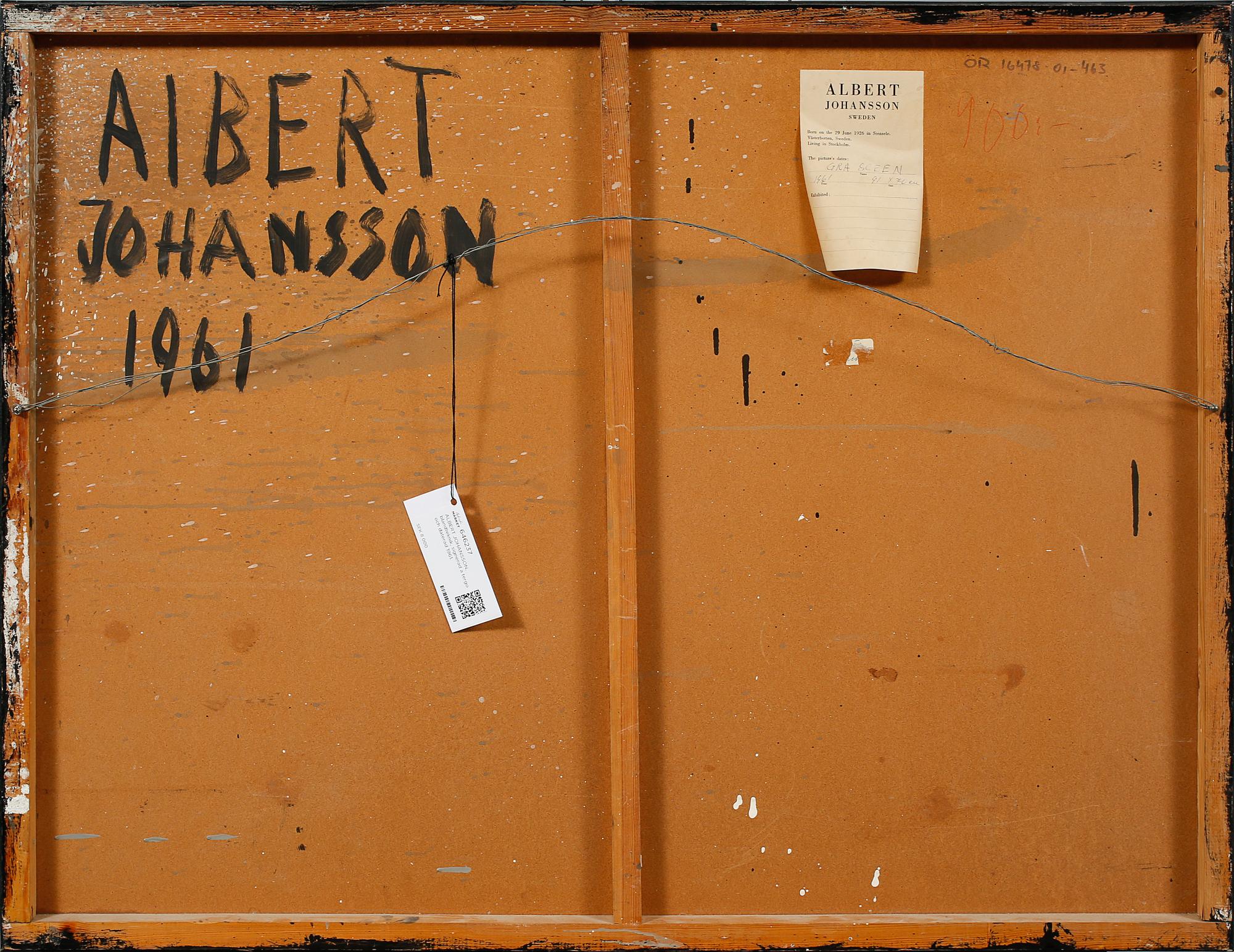 ALBERT JOHANSSON, blandteknik, signerad och daterad 1961 a tergo.
