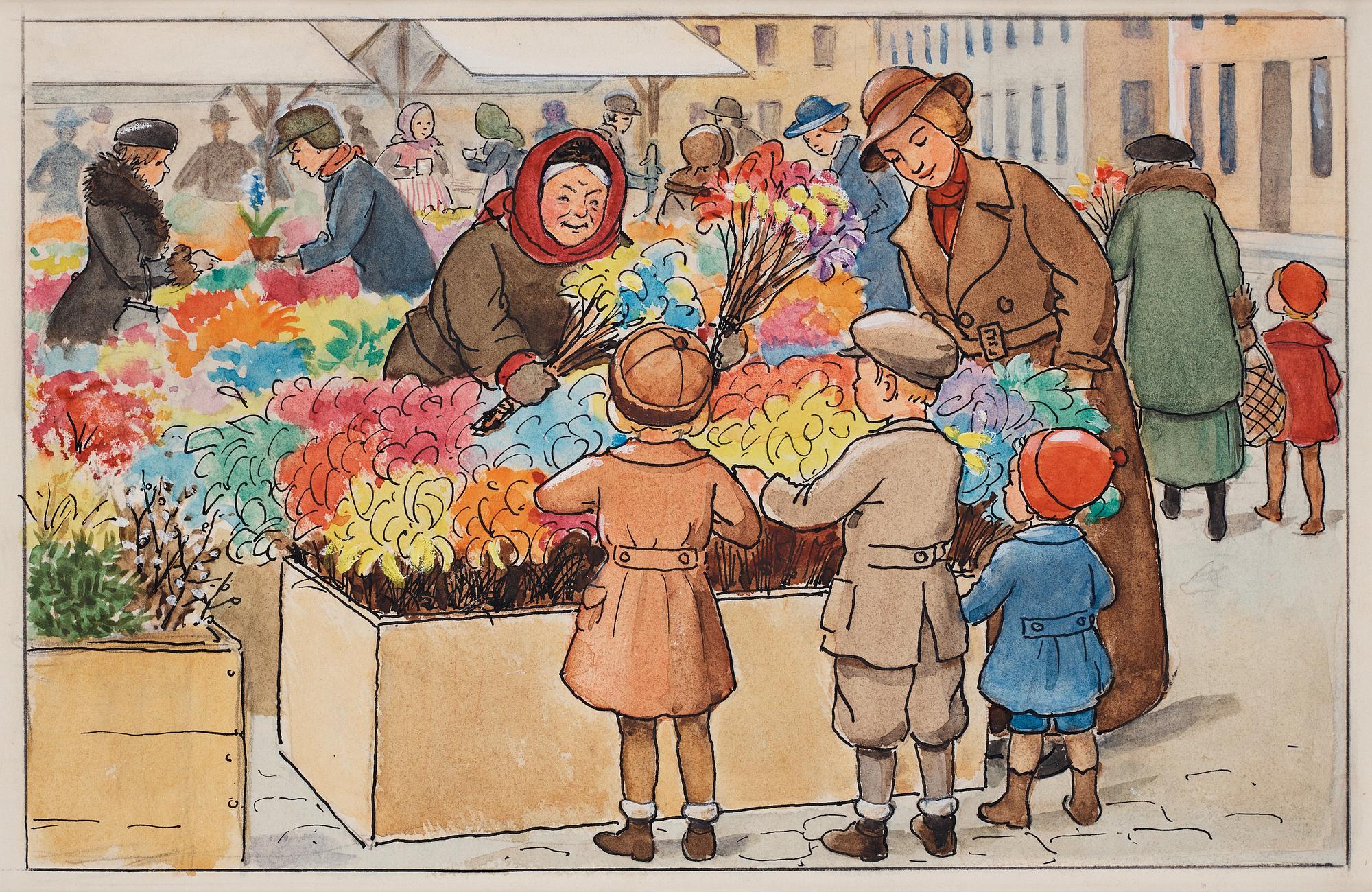 Elsa Beskow, 'Fastlagsrisen' (Easter decorations).