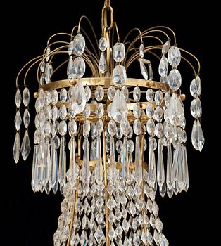 A late Gustavian circa 1800 seven-light chandelier.