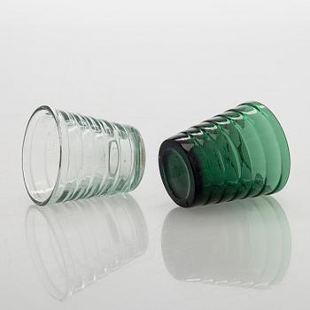 Aino Aalto, a set of ten 1930's '4056 Böljeblick' liquor glasses for Karhula Glassworks.