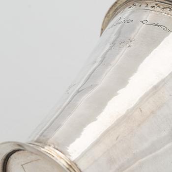A mid-18th-century silver beaker, maker's mark of Johan Andersson Starin, Stockholm 1746.
