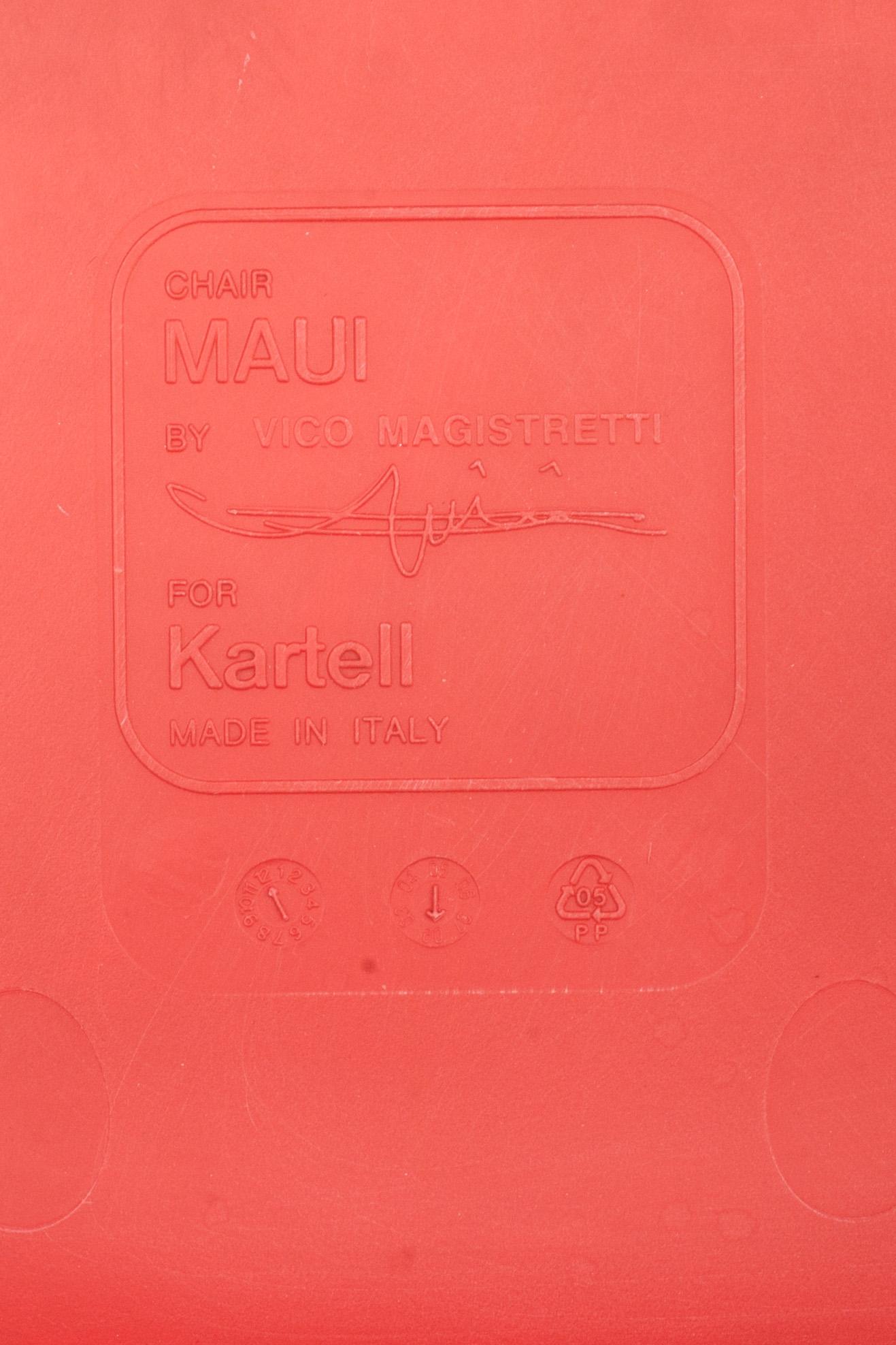 STOLAR, 3 st, "Maui", Vico Magistretti för Kartell, Italien, märkta.