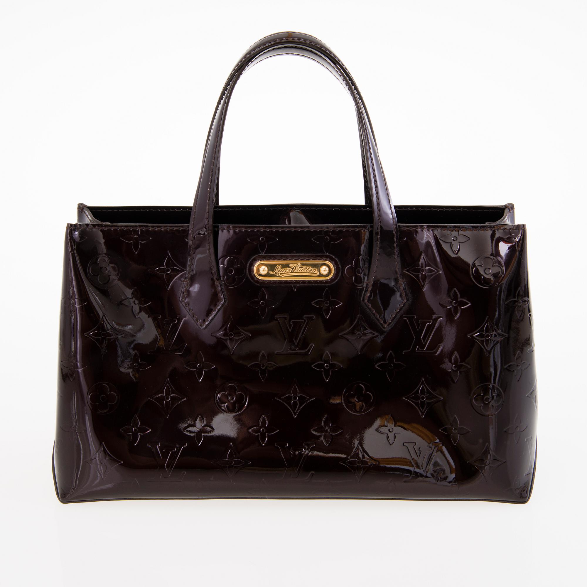 LOUIS VUITTON Amarante Monogram Vernis Wilshire PM Bag.