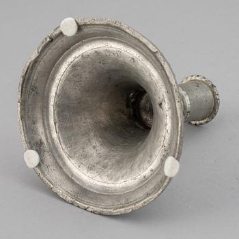 Four gustavian pewter candlestick, late 18th / early 19th century.