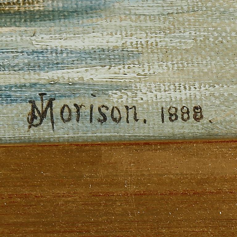 OKÄND KONSTNÄR, olja på duk, signerad J Morison, daterad 1888.