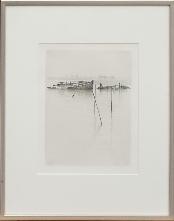 GUNNAR NORRMAN, blyerts. signerad 1985.