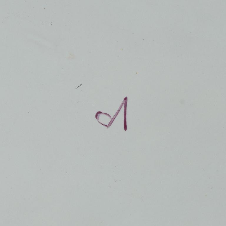 A pair of Rococo style plates, Veuve Perrin style, France, 20th Century.