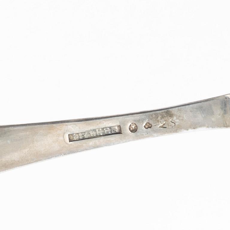 Eight Swedish silver spoons, 18th-19th century.