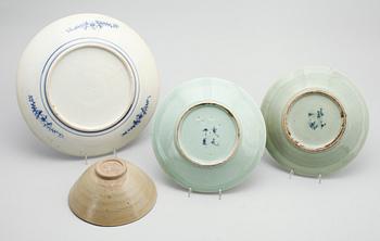 FAT, 3 st samt SKÅL, porslin, Japan och Kina, 1900-tal.