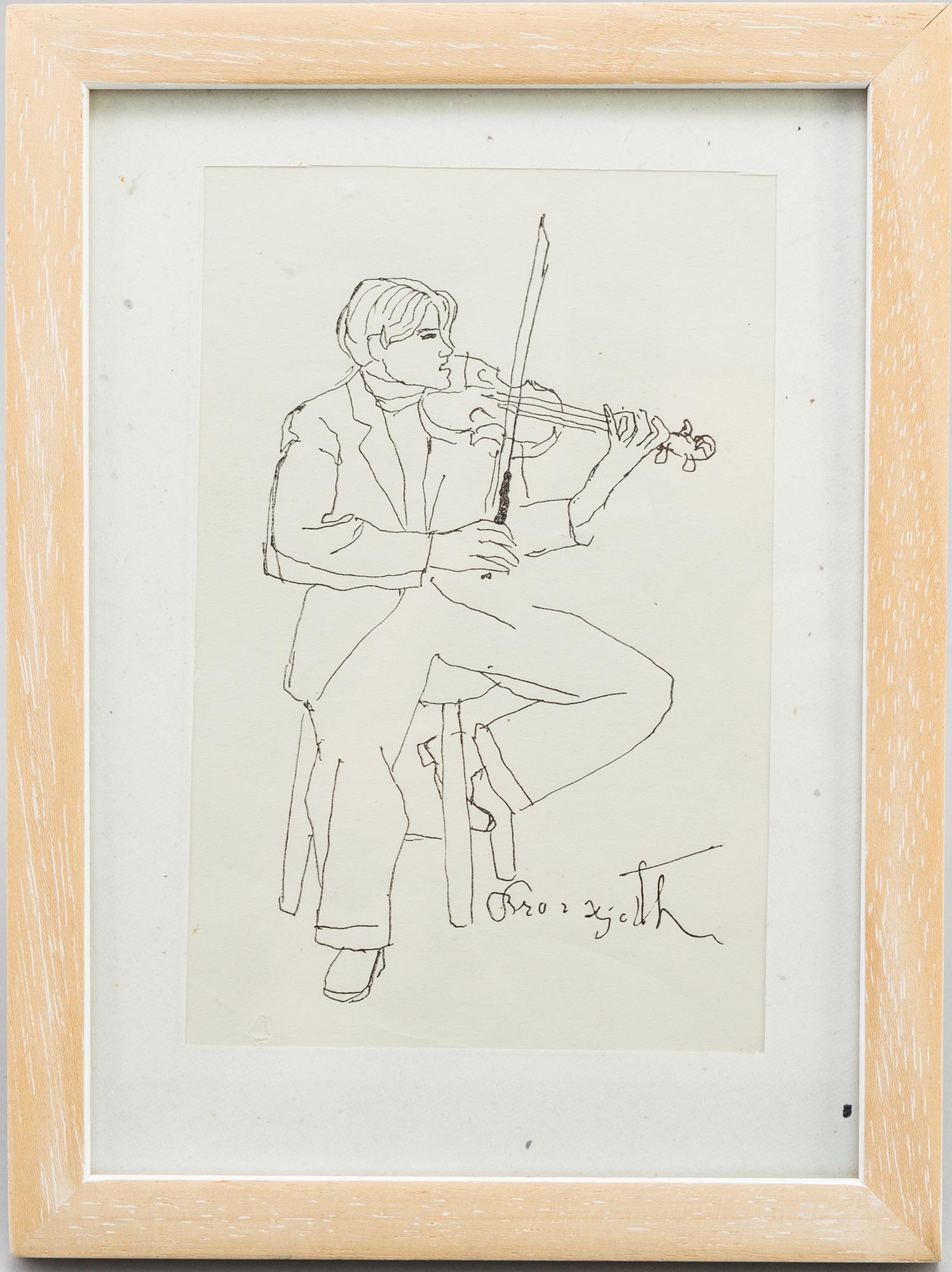 A pencil by Bror Hjorth, signed.