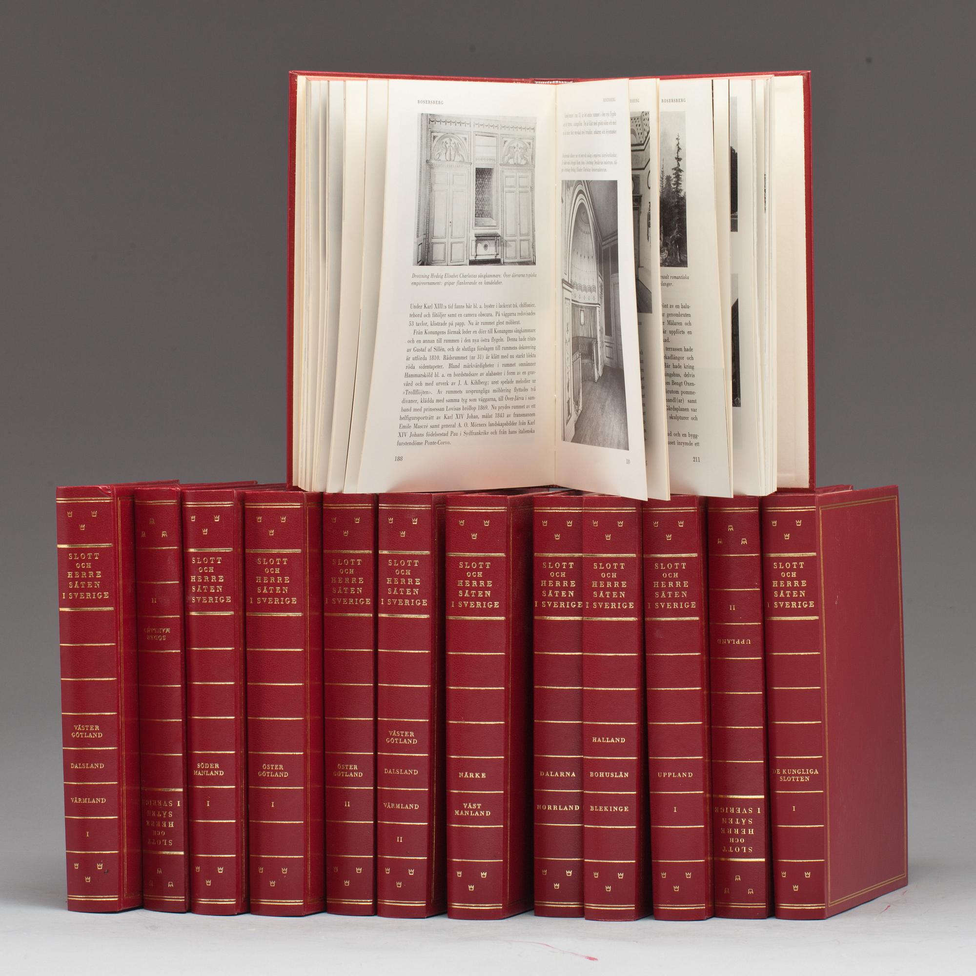 BÖCKER, 13 volymer. "Svenska slott och herresäten i Sverige". Allhems Förlag, Malmö 1966-71.