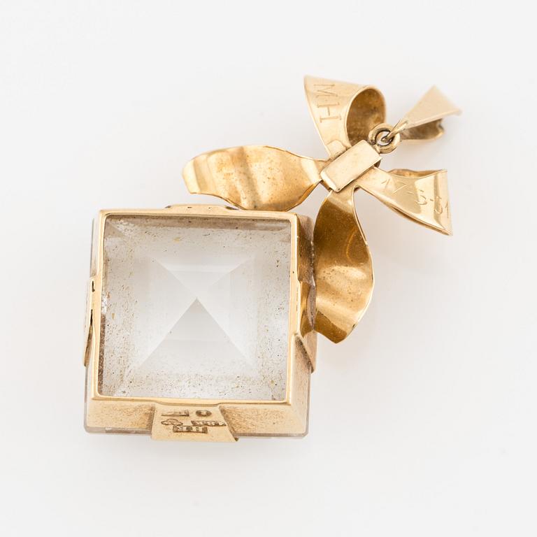 Pendant, Engelbert, Stigbert, 18K gold with rock crystal.