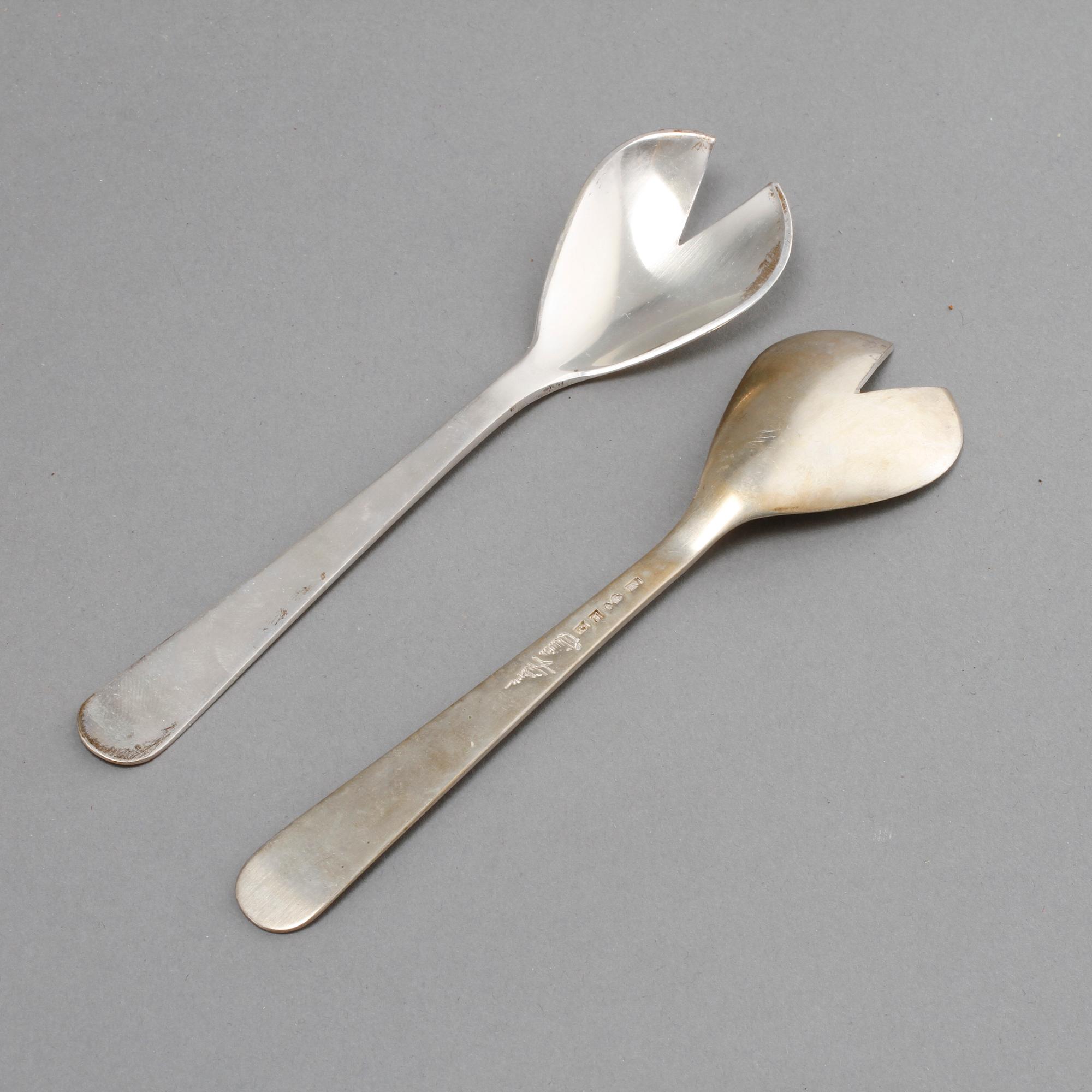 OSTRONBESTICK, 10 st, silver, Wiwen Nilsson, Lund, 1953 - 1963. Vikt 285 g.