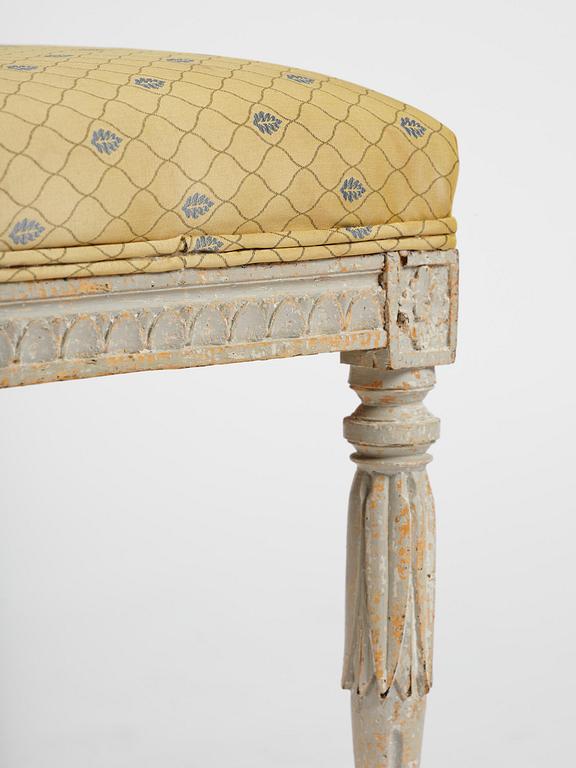 A pair of late Gustavian stools by J. E. Höglander (master in Stockholm 1777-1813).
