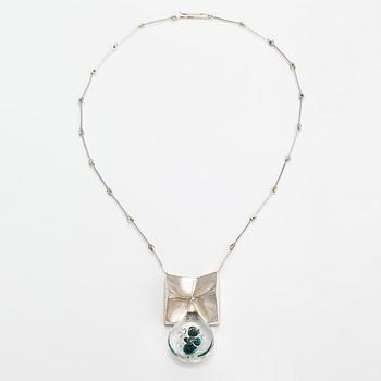 Björn Weckström, A sterling silver and acrylic necklace "Big drop". Lapponia 1973.