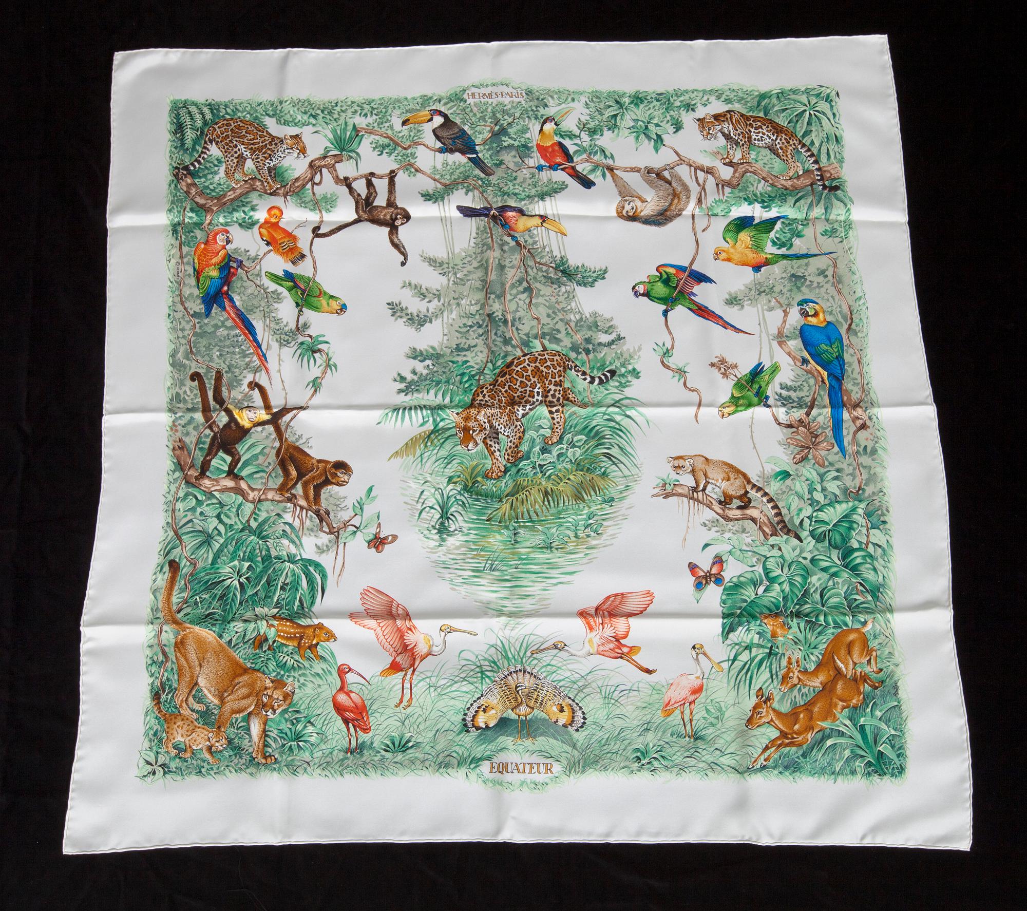 SCARF, siden, "Equateur", design R. Dallet, Hermès, Paris.