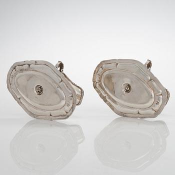 A pair of Boin-Taburet silver sauceboats, Paris 1870s-90s.