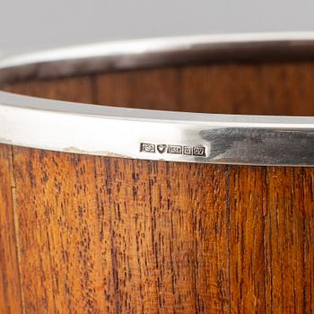 A wood and silver champagne cooler, Turku, Finland, 1956.