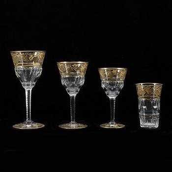 SERVIS, 48 delar, kristall, "Pampre D'Or", Val St. Lambert, Belgien, 1930-tal.