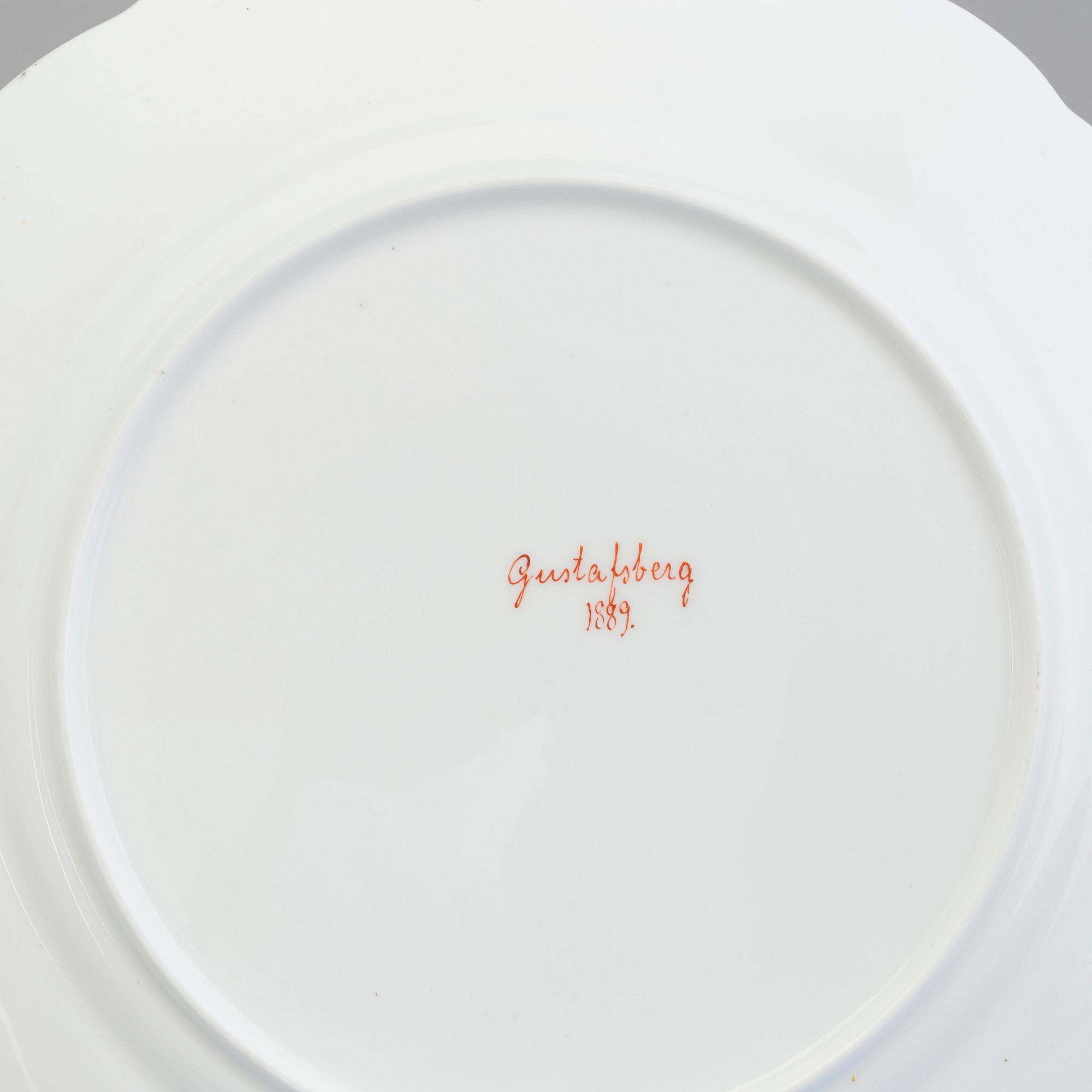 TALLRIKAR, 14 stycken, porslin, Gustavsberg, 1800-talets slut.