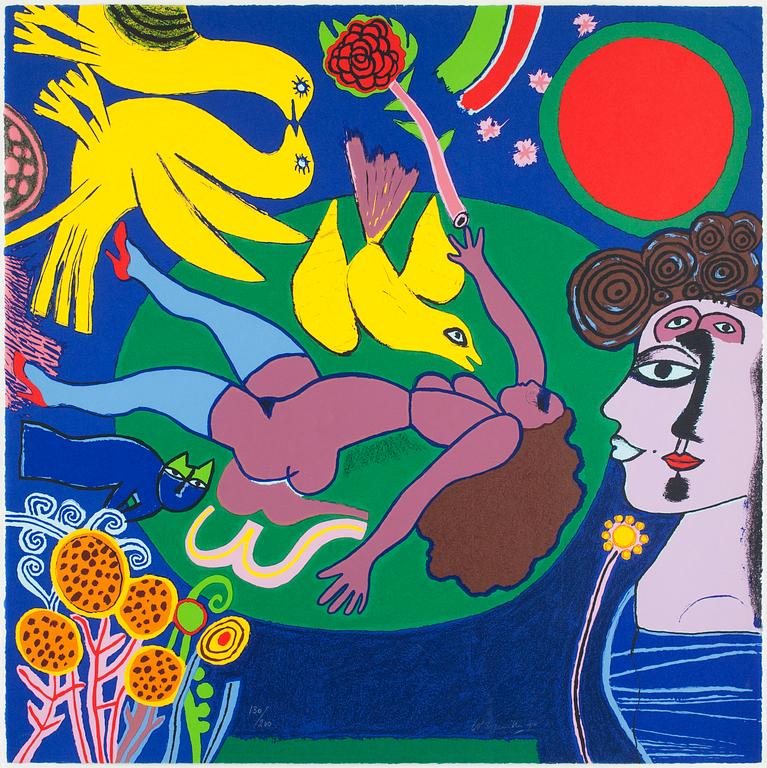 BEVERLOO CORNEILLE, färgserigrafi, sign, dat 90 o numr 130/200.