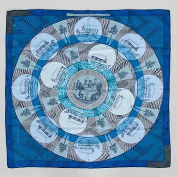 Hermès, scarf, "Jeu de Omnibus et Dames Blanches".