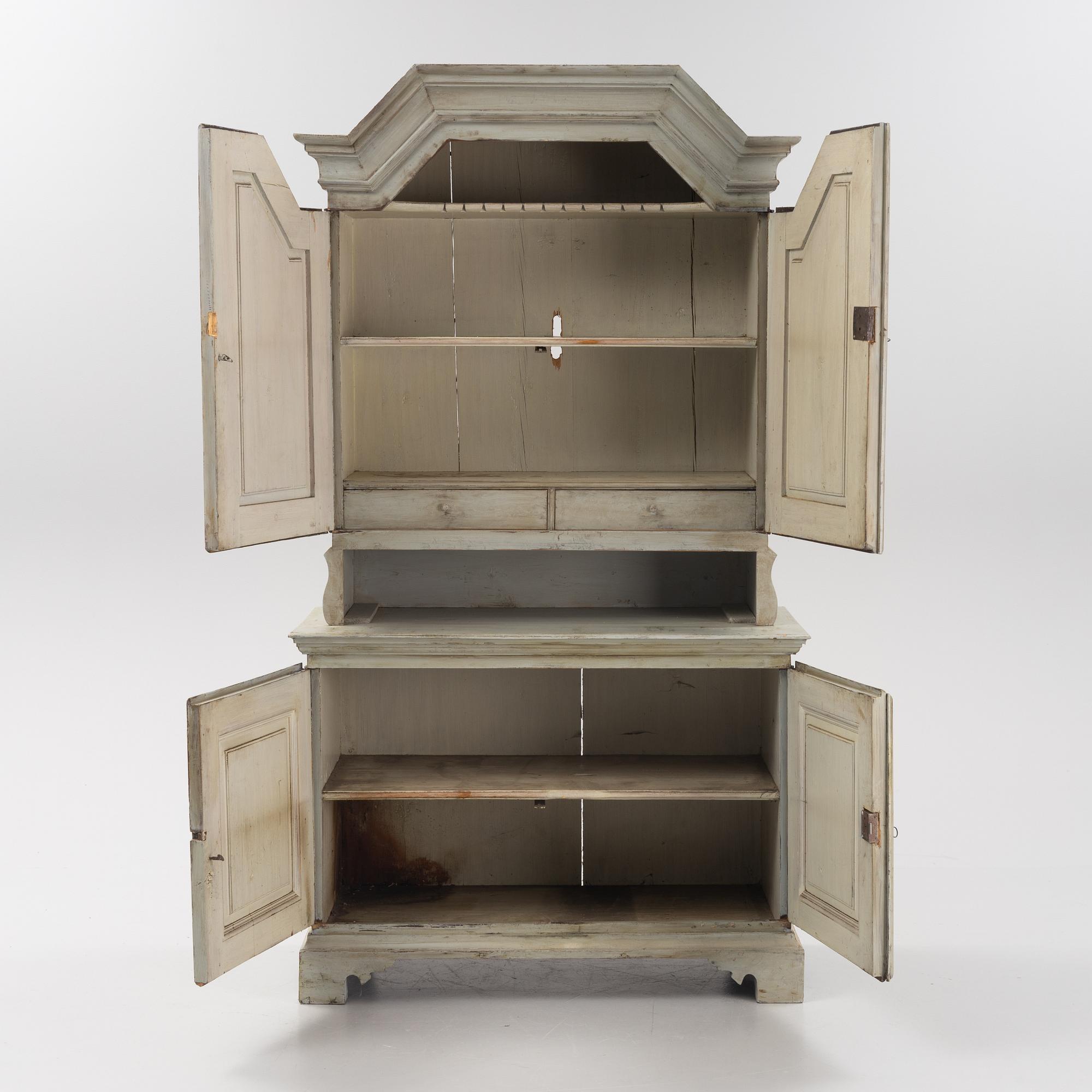 A painted cabinet, 19th Century.