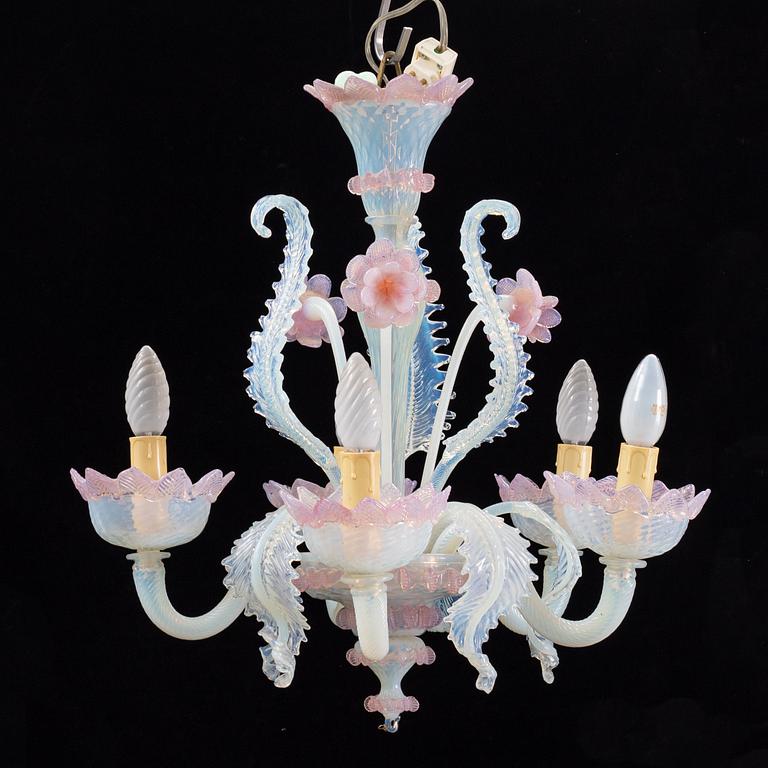 A 20th Century glass chandelier.