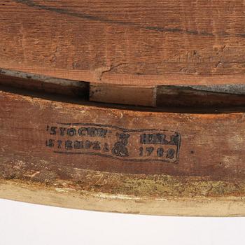 A pair of Gustavian giltwood two-branch girandole mirrors by J. Åkerblad (master in Stockholm 1758-99).