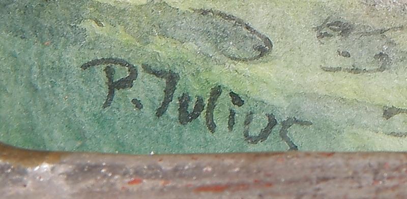 PER JULIUS, akvarell. Sign.