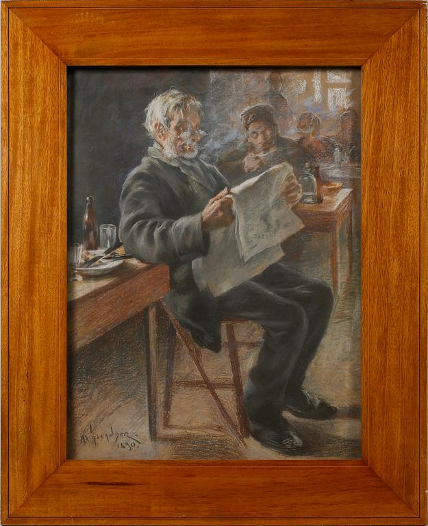 ALF WALLANDER, pastell, signerad och daterad 1890.