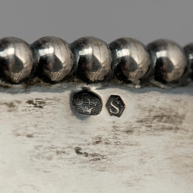 A 20th century silver bowl marked 830M, probably Germany, Swedish import marks.