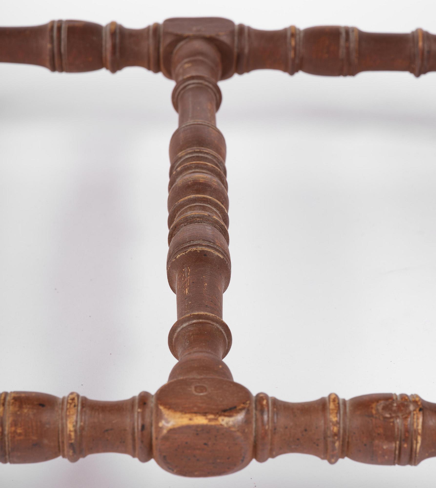 A pair of Swedish baroque stools, circa 1700.