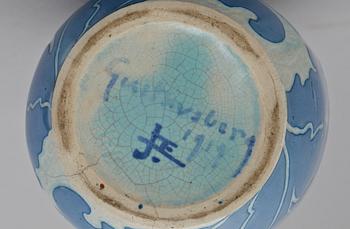 VAS, flintgods, jugend, Josef Ekberg, Gustafsberg, sign o dat 1919.