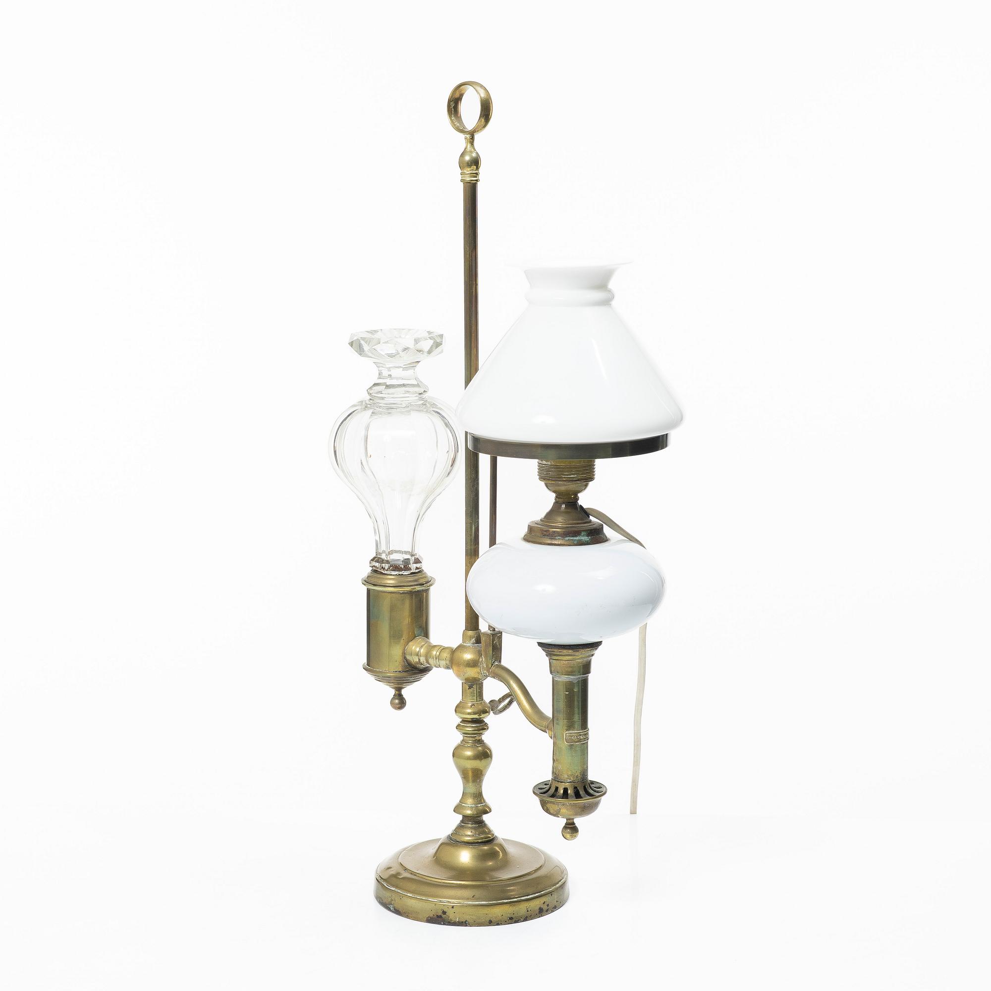 Fotogenlampa/bordslampa, Storwasser, omkring år 1900.