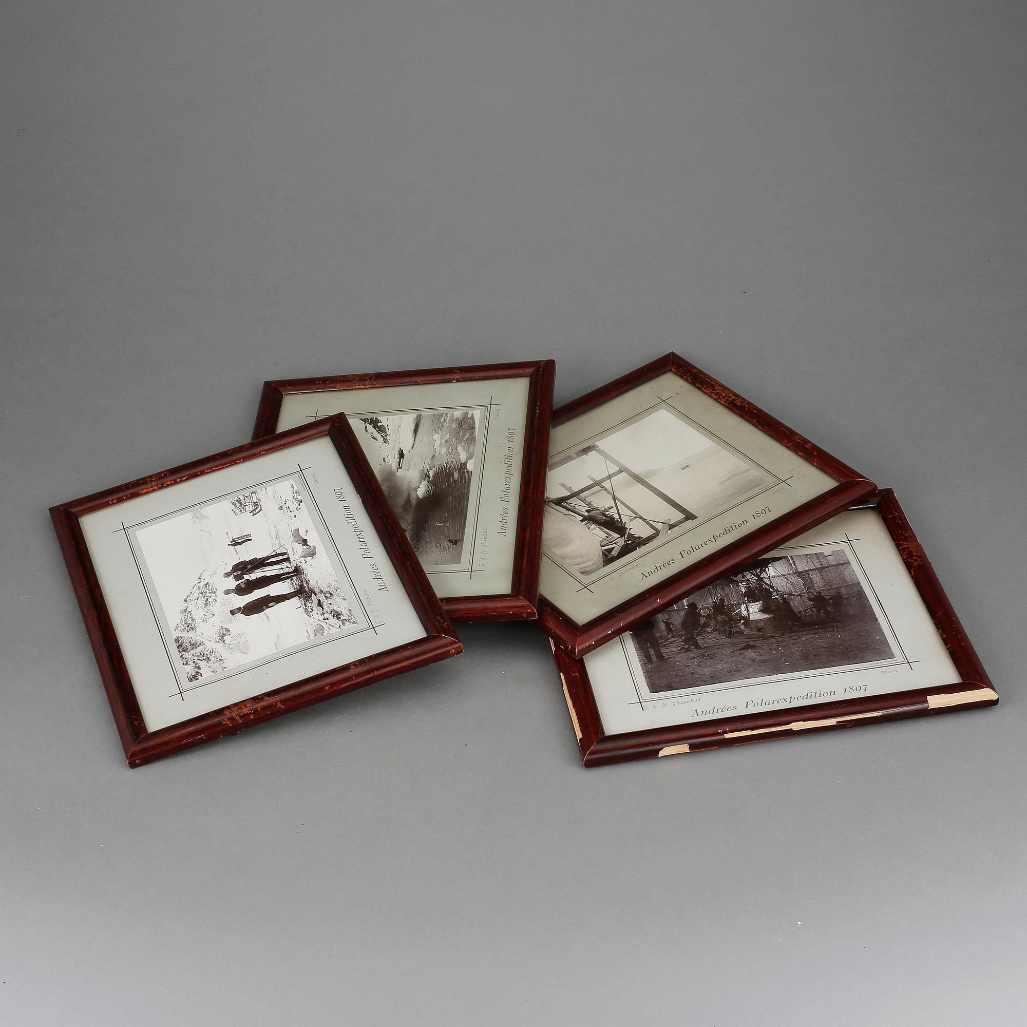 G & H HASSELBLAD, 4 st fotografier från Andrées polarexpedition 1897.