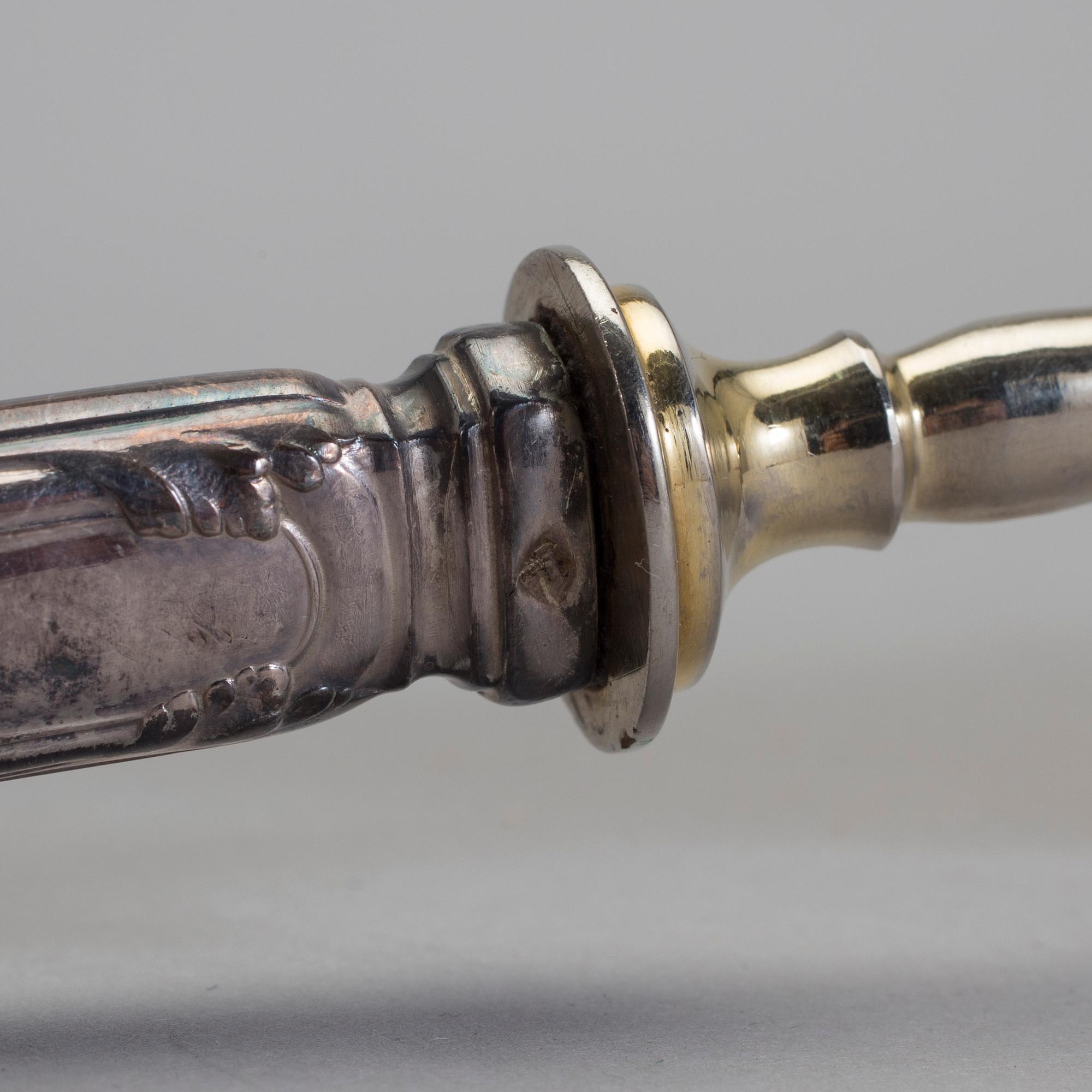 BESTICK, 15 st, silver. Östeuropa, 1900-talets början. Vikt ca 270 gram.