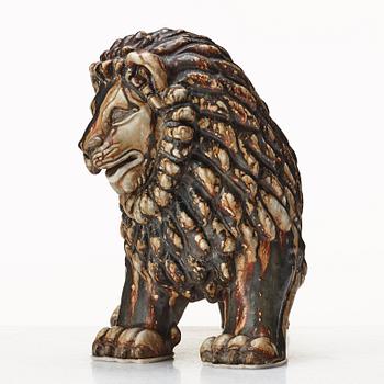 Gunnar Nylund, skulptur, "Leo", lejon, Rörstrand 1940-tal.