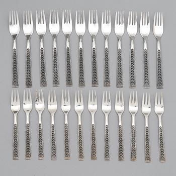 A 126-piece set of Norwegian silver cutlery.