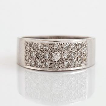 Brilliant- and eight cut diamond ring, 18K white gold.