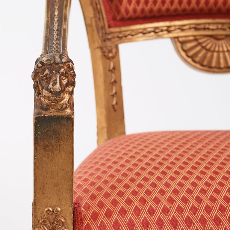 A pair of Swedish chairs in N C Salton's manner,  19th century.