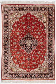 Rug, silk Ghom, approx. 200 x 140 cm.