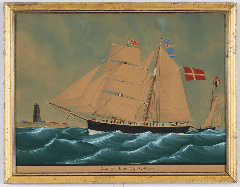 Astridus De Clerck, Råsegelskonaren "Ceres" of Assens (Capt O, petersen).