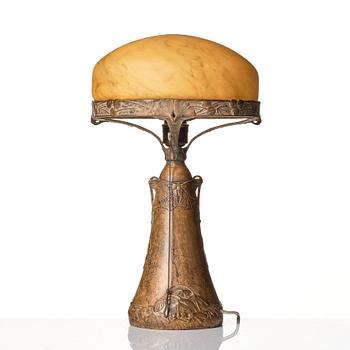 A. Granberg & Hugo Elmqvist, a patinated bronze table lamp, Stockholm, early 20th century.