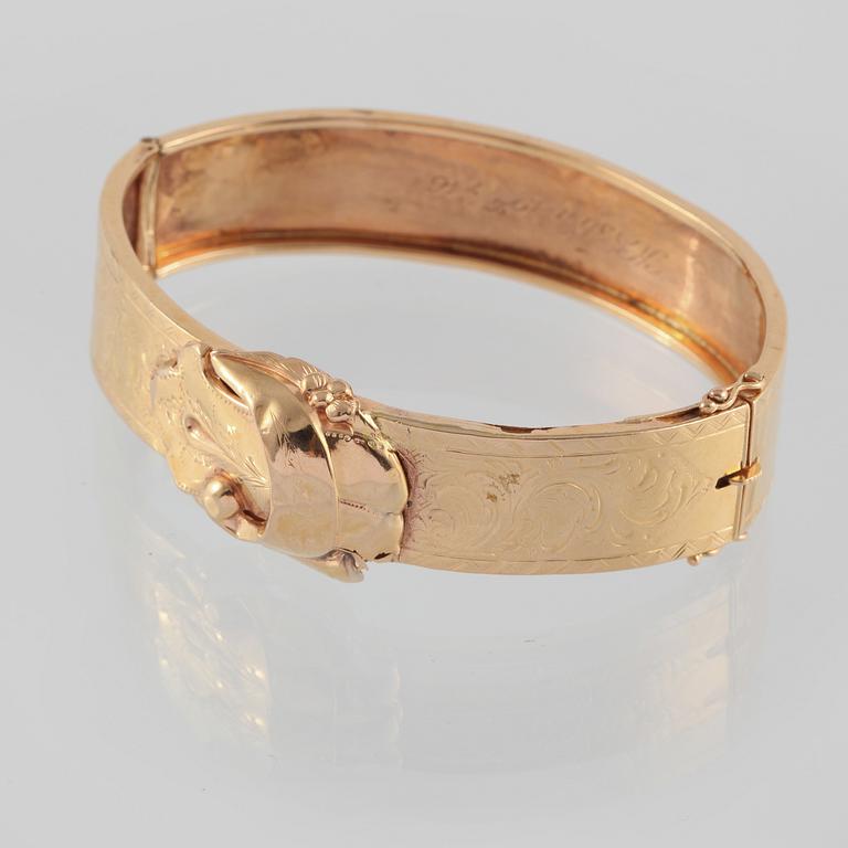 ARMBAND, 18K guld, troligtvis Ceson, Göteborg, 1935. Vikt 27.0 gram.